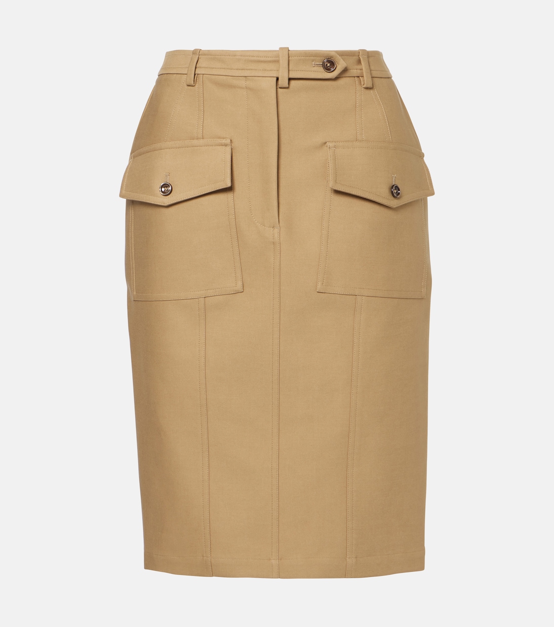 

Юбка миди из трикотина с добавлением хлопка Tom Ford, Khaki Green