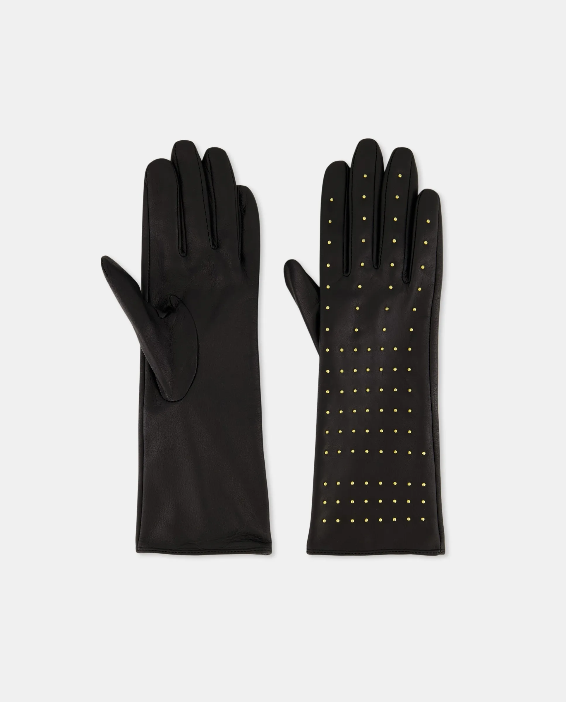 

Длинные кожаные перчатки с заклепками Latouche, черный