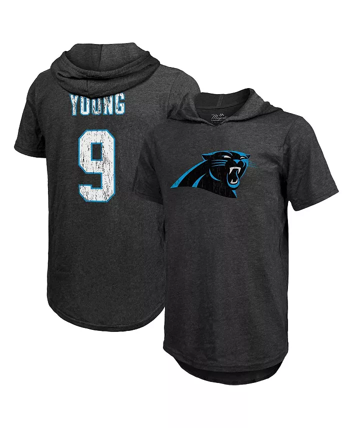 

Мужская толстовка-футболка Threads Bryce Young Black с именем и номером игрока Carolina Panthers, трикотаж из смесовой ткани Majestic