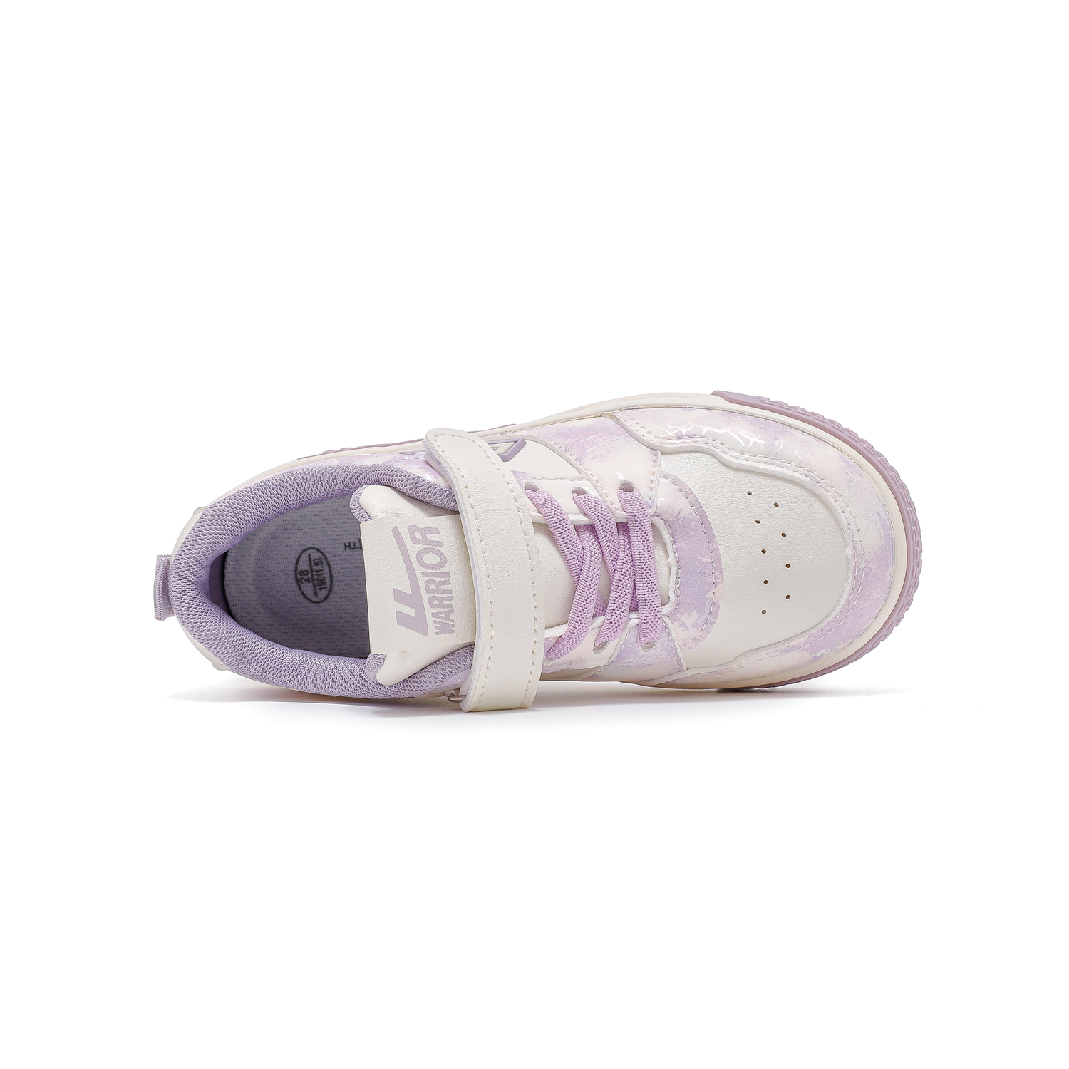 Warrior Low-Top Детские Скейтбординг Кроссовки, Бежевый/Фиолетовый — фото 3