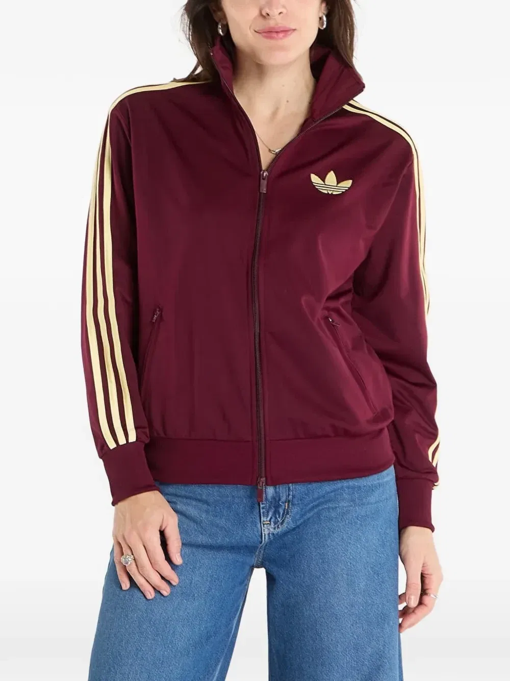 Спортивная кофта на молнии adidas, красный