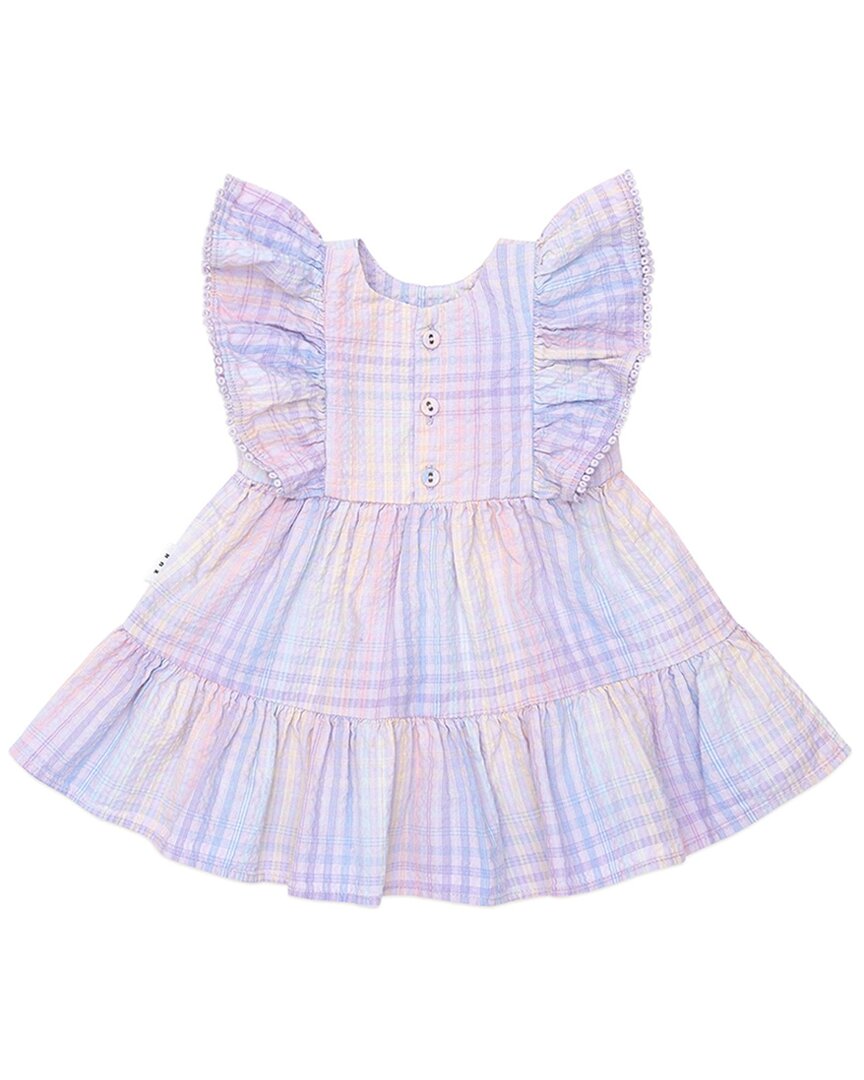 

Huxbaby Платье с рюшами в радужную клетку, мультиколор