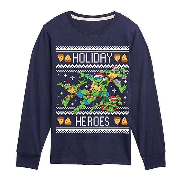 

Футболка с длинным рукавом Teenage Mutant Ninja Turtles Holiday Heroes для мальчиков 8-20 Licensed Character, Navy