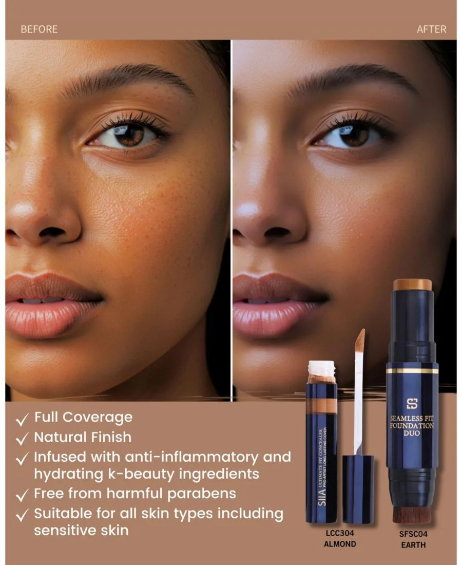 Набор из 5 предметов "Идеальная база" SIIA Cosmetics, Almond — фото 4