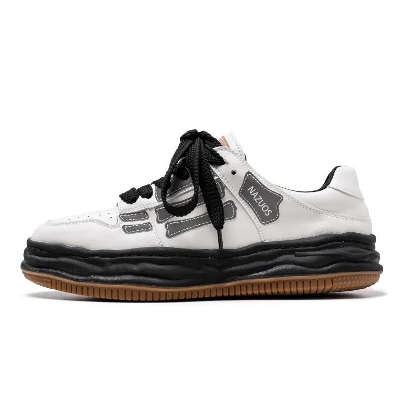 

Мужские белые противоскользящие скейтерские кеды с низким верхом