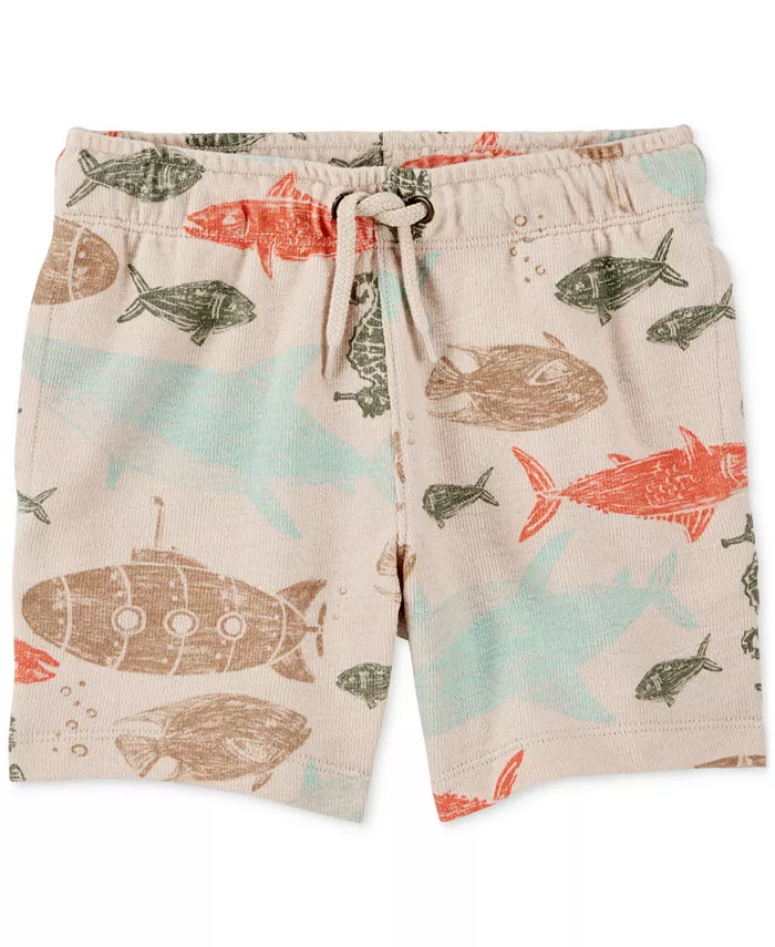 

Шорты на резинке для мальчиков с морским принтом Toddler Boys Sea-Print Pull-On Shorts Carter's, коричневый/бежевый