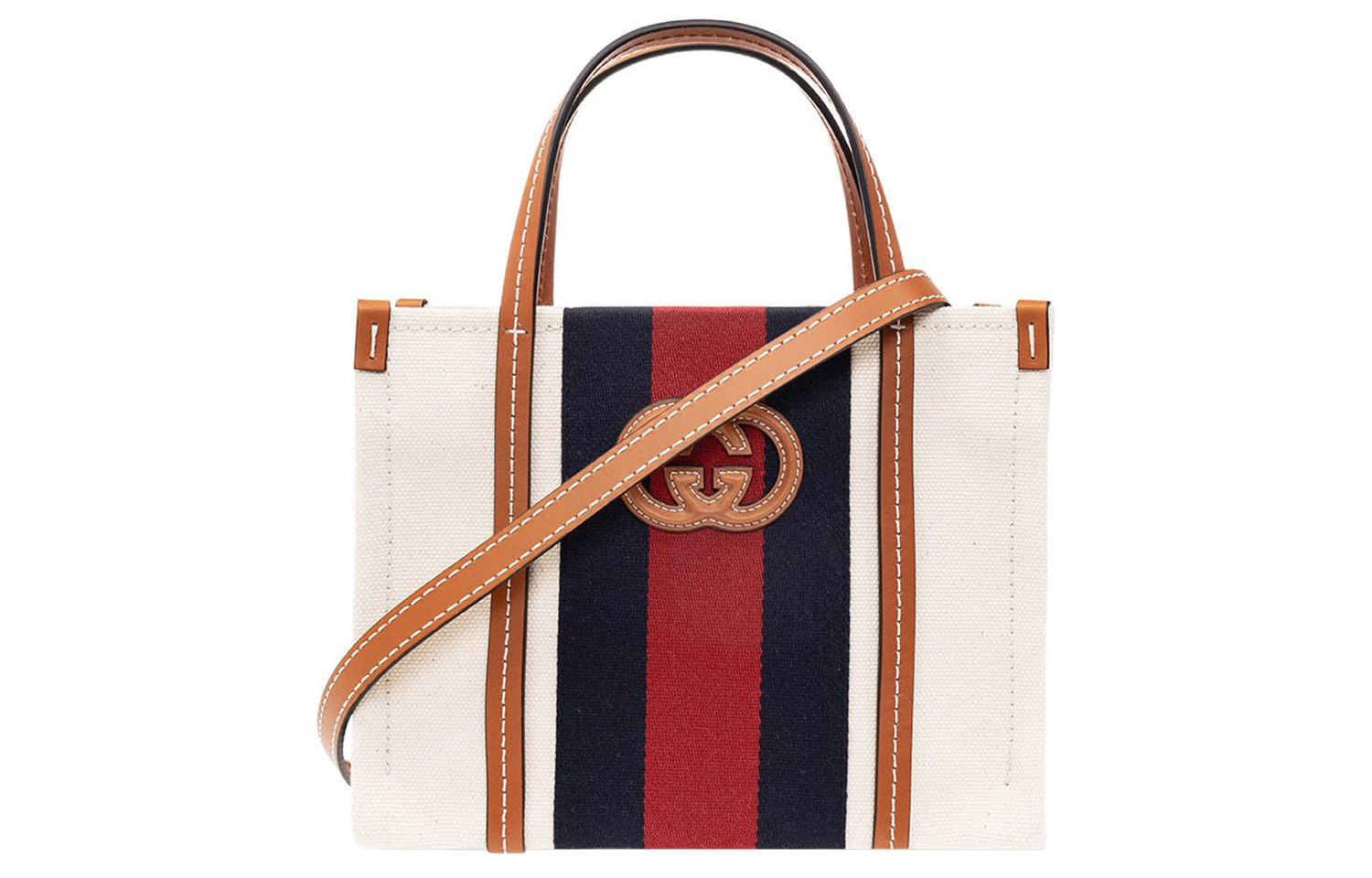 

GUCCI Хлопковая сумка-тоут с кантом из кожи