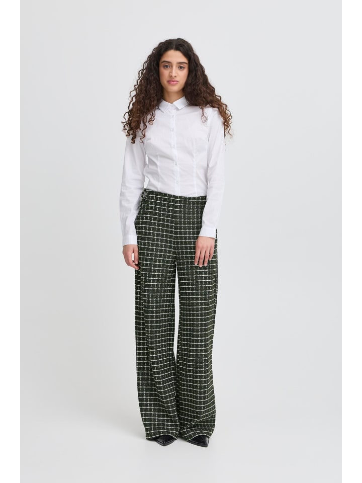 

ICHI Брюки IHKATE стандартного кроя в клетку цвета «стрельба по зеленому»