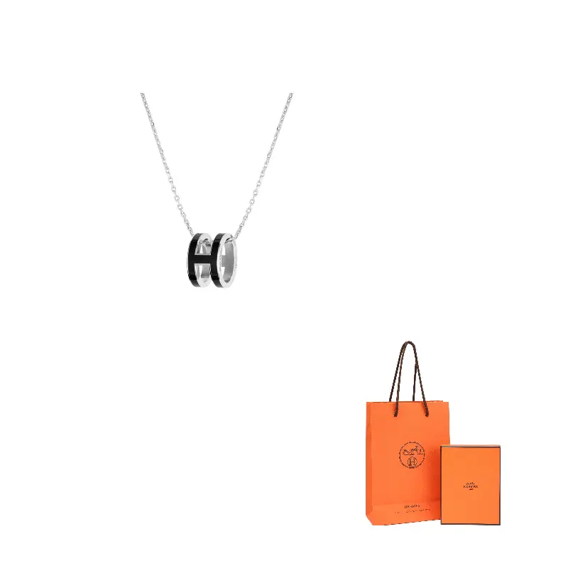 

Hermes Металлическое колье из коллекции POP H, женское, серебристо-черный