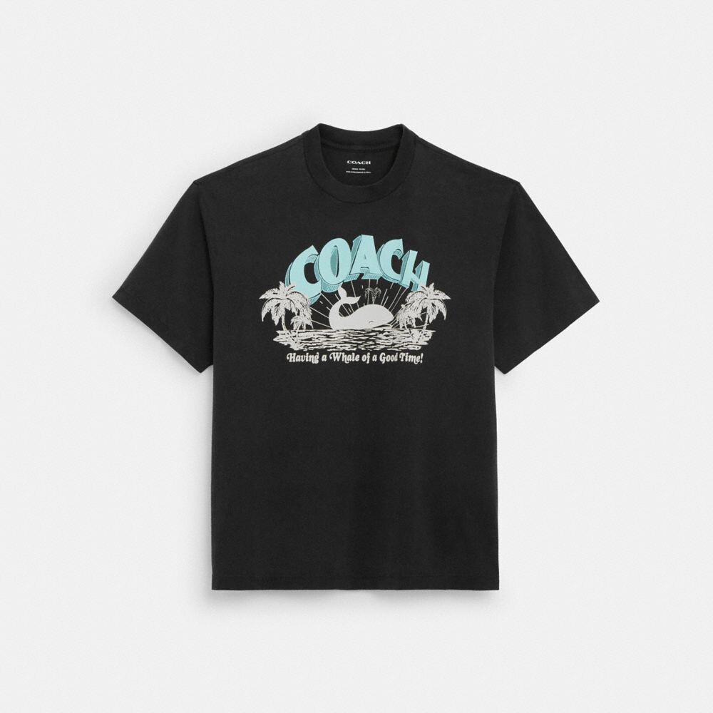 

Футболка COACH Whale, цвет Washed Out Black
