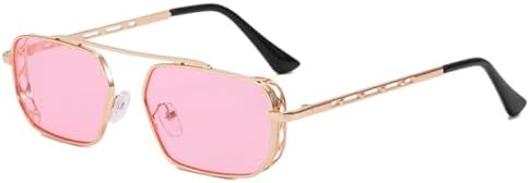 

Винтажные красные прямоугольные солнцезащитные очки 2027 года для женщин, розовые маленькие металлические мужские солнцезащитные очки, солнцезащитные очки UV400 MTZJH, C4