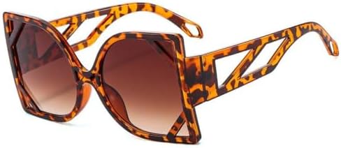 

Квадратные солнцезащитные очки большого размера 2026 для женщин, качественные очки для женщин/мужчин, очки для женщин с защитой от УФ-излучения UV400 MTZJH, Leopardtea