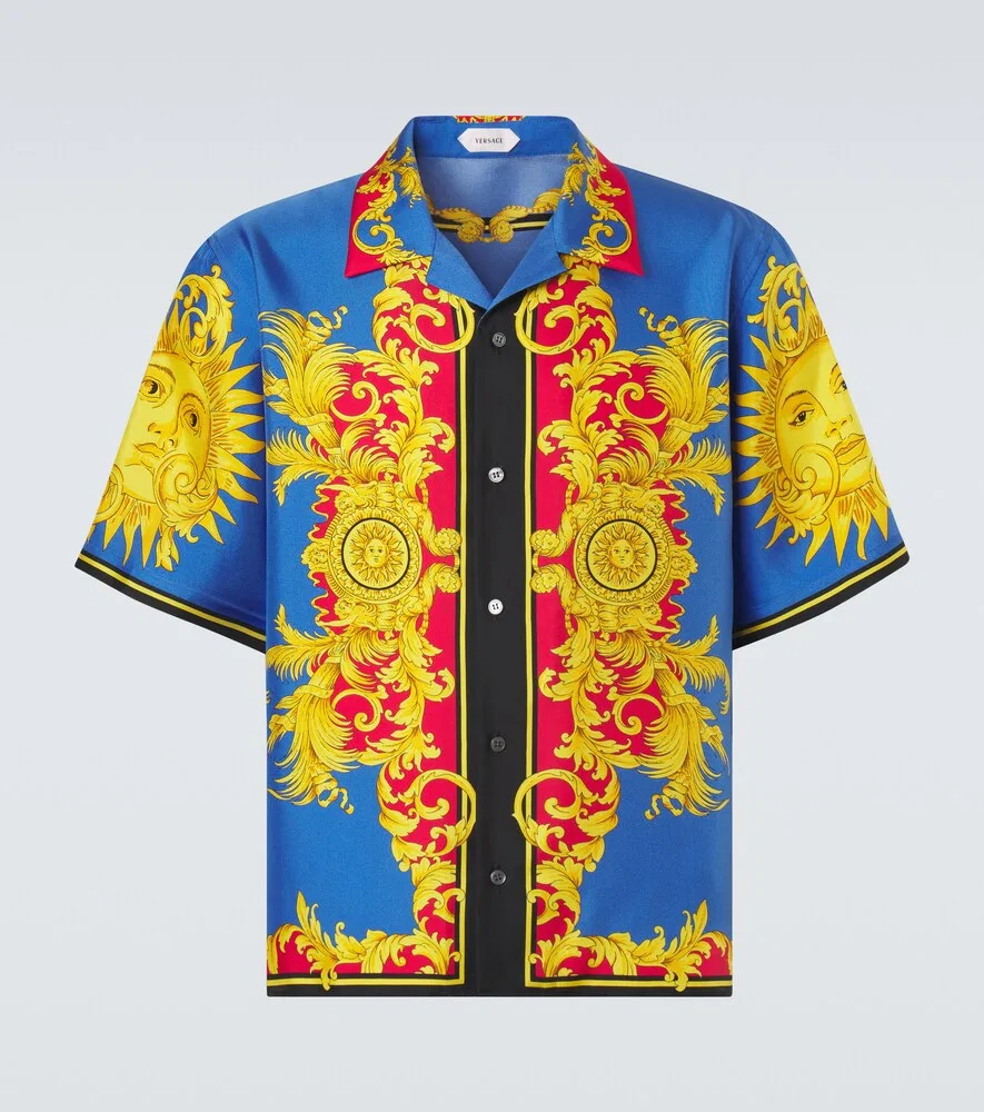 Шелковая рубашка для боулинга с принтом Versace, мультиколор