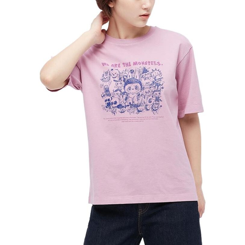 Футболка Pop Mart X унисекс розовая Uniqlo, розовый — фото 2