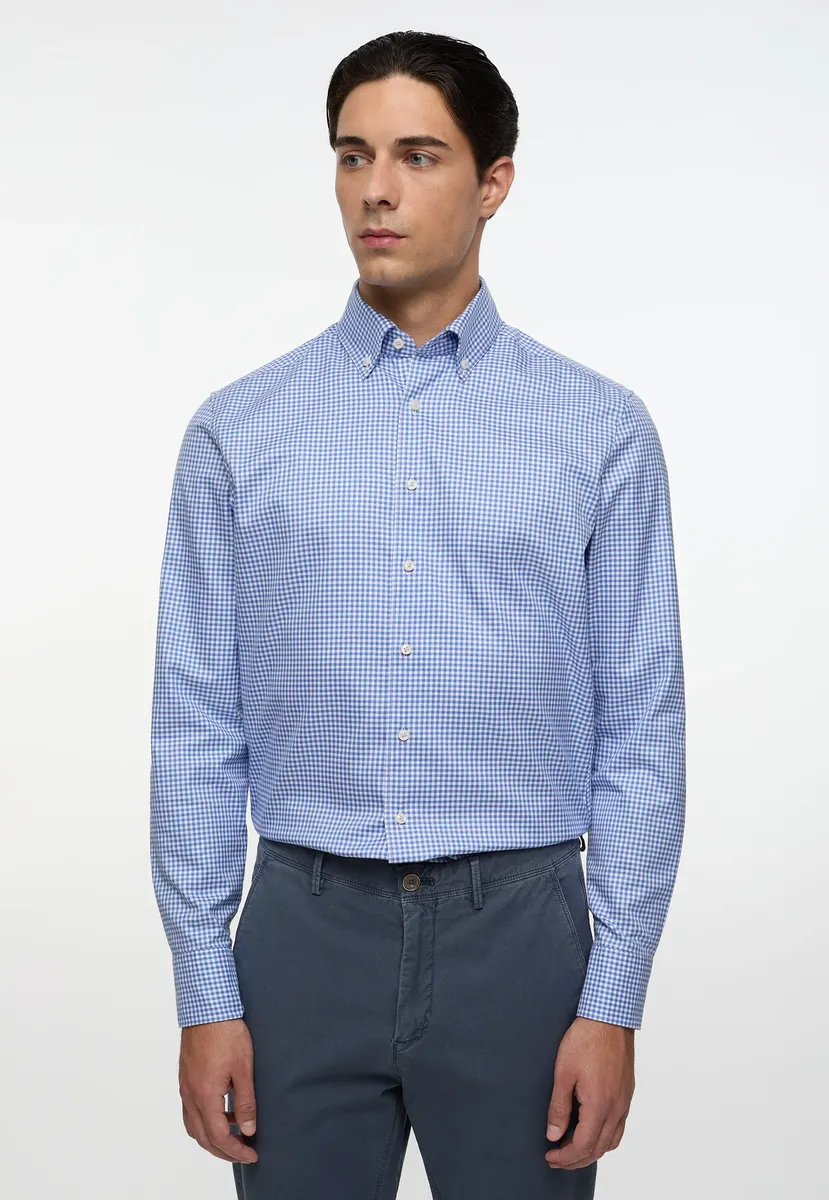 

Рубашка Eterna с длинными рукавами "SLIM FIT", синий