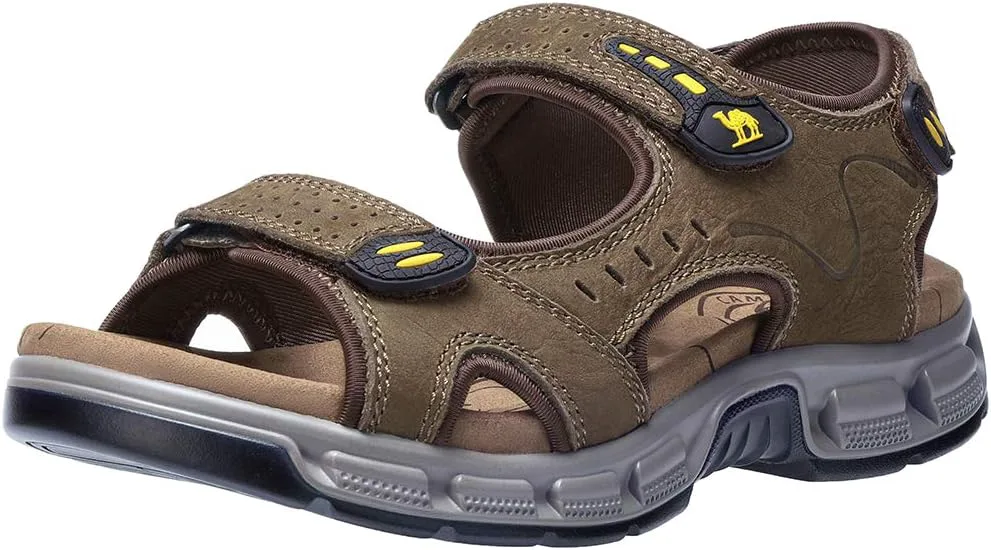 

CAMEL CROWN Men's Leather Сандалии for Hiking Walking Beach Treads Water Athletic Outdoor with Premium Air Cushion | Waterproof