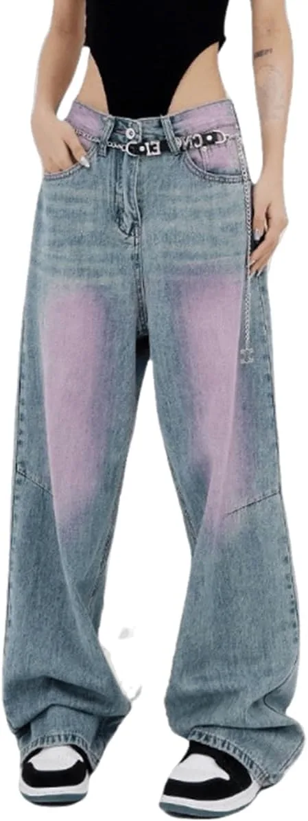 

Прямые джинсы mom jeans для женщин с высокой талией и эффектом тай-дай HBER