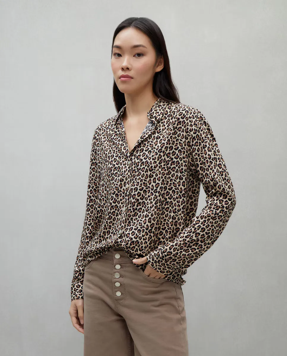 

Женская рубашка с длинным рукавом однотонная Easy Wear, коричневый