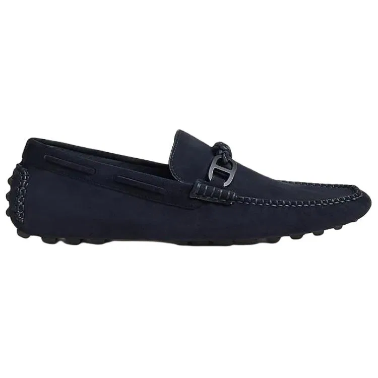 Лоферы Gommino с рантом мужские Marine Blue Hermes — фото 3