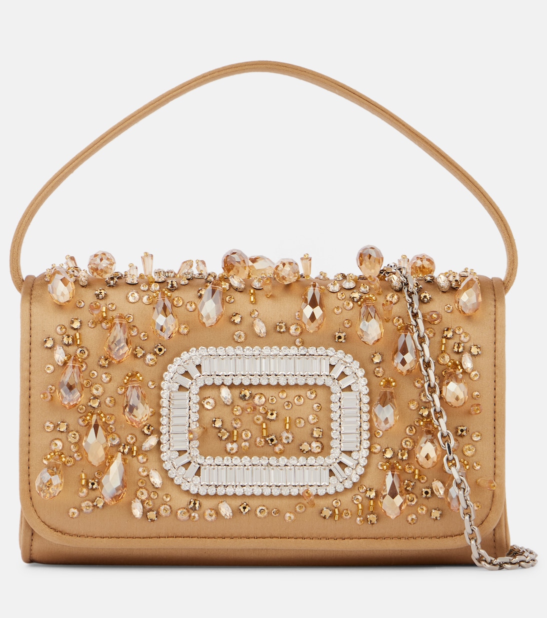 

Паломник Micro декорированная сумка через плечо Roger Vivier, Beige Scuro
