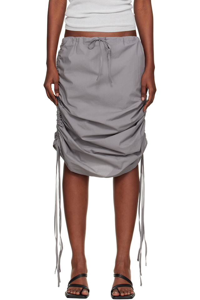 

Жаккардовая юбка-макси с поясом Baserange, серый