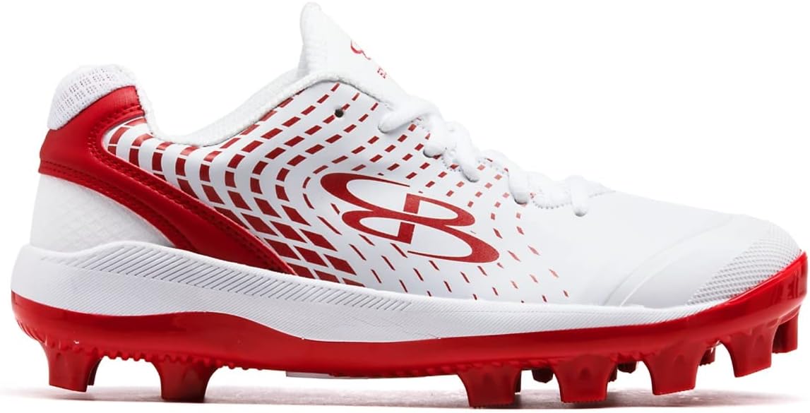 

Бутсы Boombah Men's Dart Pursuit с формованными шипами - несколько цветов - разные размеры, белый/красный