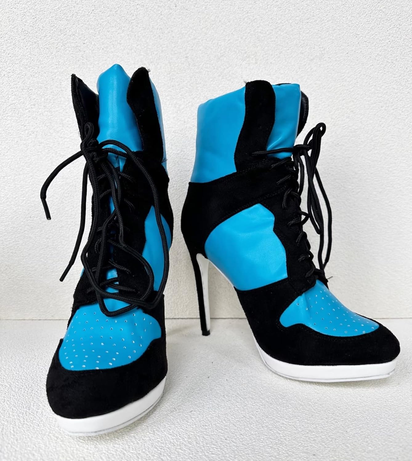 Ботильоны Frankie Hsu Stiletto Sport с высокой шпилькой для баскетбола, черные замшевые классические белые кроссовки-бутсы, дизайнерская обувь больших размеров для женщин и мужчин — фото 4