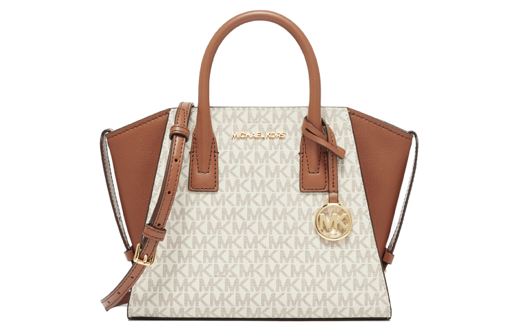 

MICHAEL KORS Сумка через плечо из коровьей кожи Avril среднего размера женская ванильно-белая и коричневая желудь