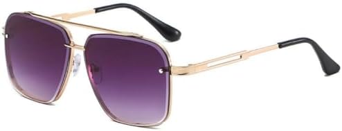 

Солнцезащитные очки 2027 года для женщин, винтажные большие солнцезащитные очки, женские очки в винтажном квадратном стиле с защитой от УФ-излучения UV400 MTZJH, Gold-purple