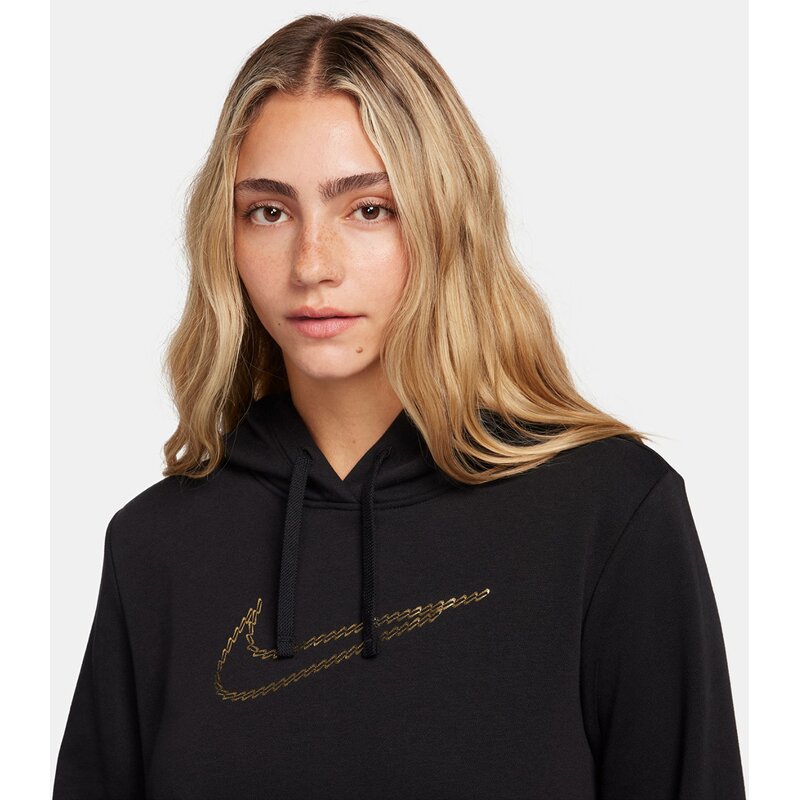 Hooded sweatshirt w nsw pe clb flc shine os po Nike, черный — фото 4