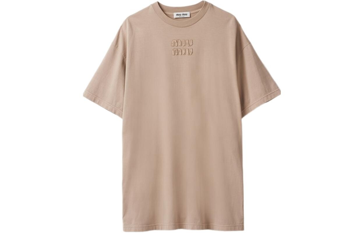 

Платье Miu Miu с короткими рукавами, песочный