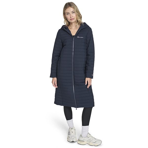

Легкая удлиненная пуховая куртка с капюшоном для подростков Champion, Navy