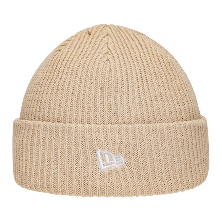 

New Era Хлопково-акриловая вязаная шапка унисекс бежевая, Beige