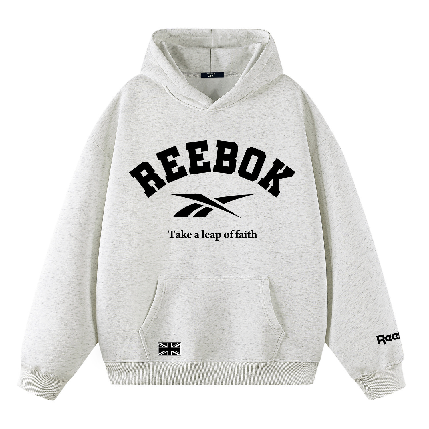 

Толстовка Unisex Hooded Moderate Heavyweight Reebok, белый heather серый[fleece-lined]