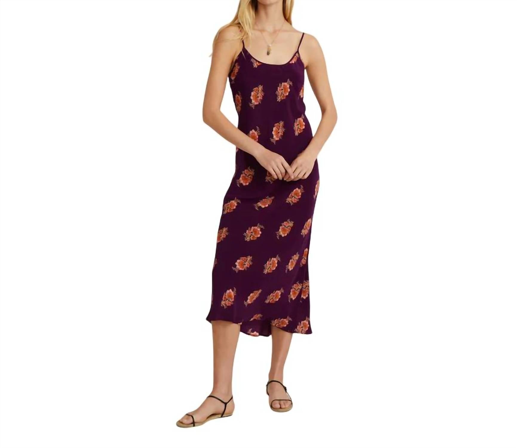 

Платье-комбинация Lily Silk Midi в виноградном цвете CHAN LUU, цвет grape ju
