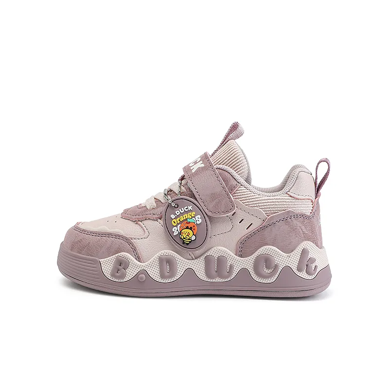 Synthetic Leather, Textile Cushioning, Wear Resistant Low top детские кроссовки для скейтбординга Kids' B.Duck, бежевый красный — фото 2