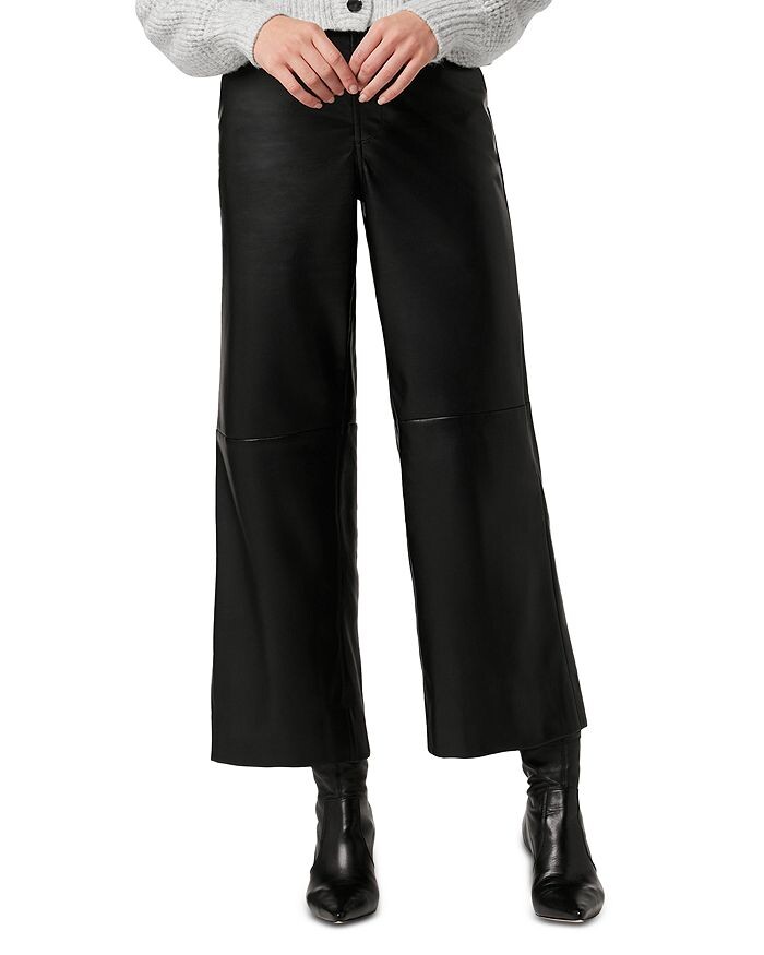 

Joe's Jeans Широкие брюки из искусственной кожи Mia с высокой посадкой, черный