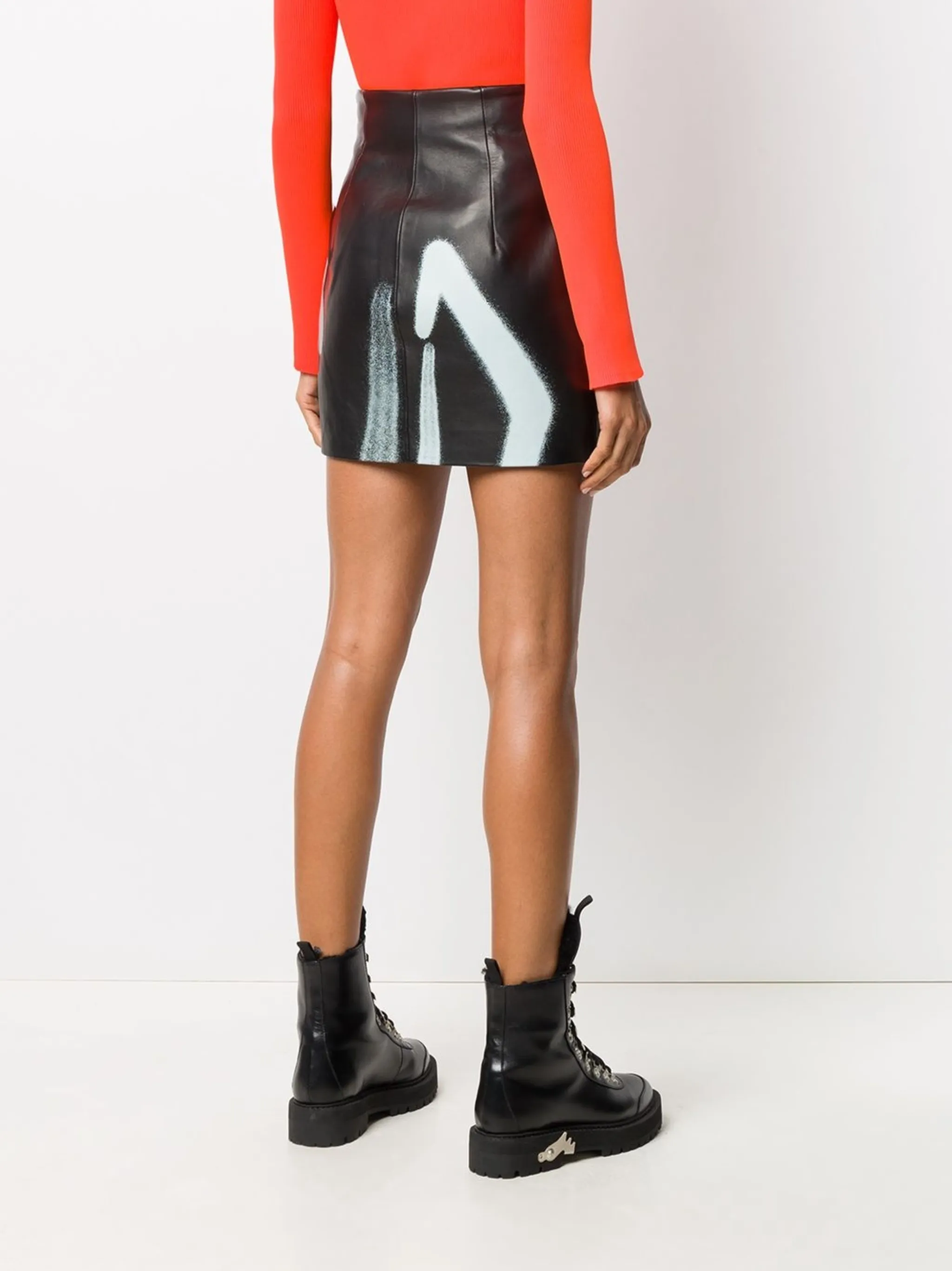Мини-юбка с принтом Off-White, черный — фото 4