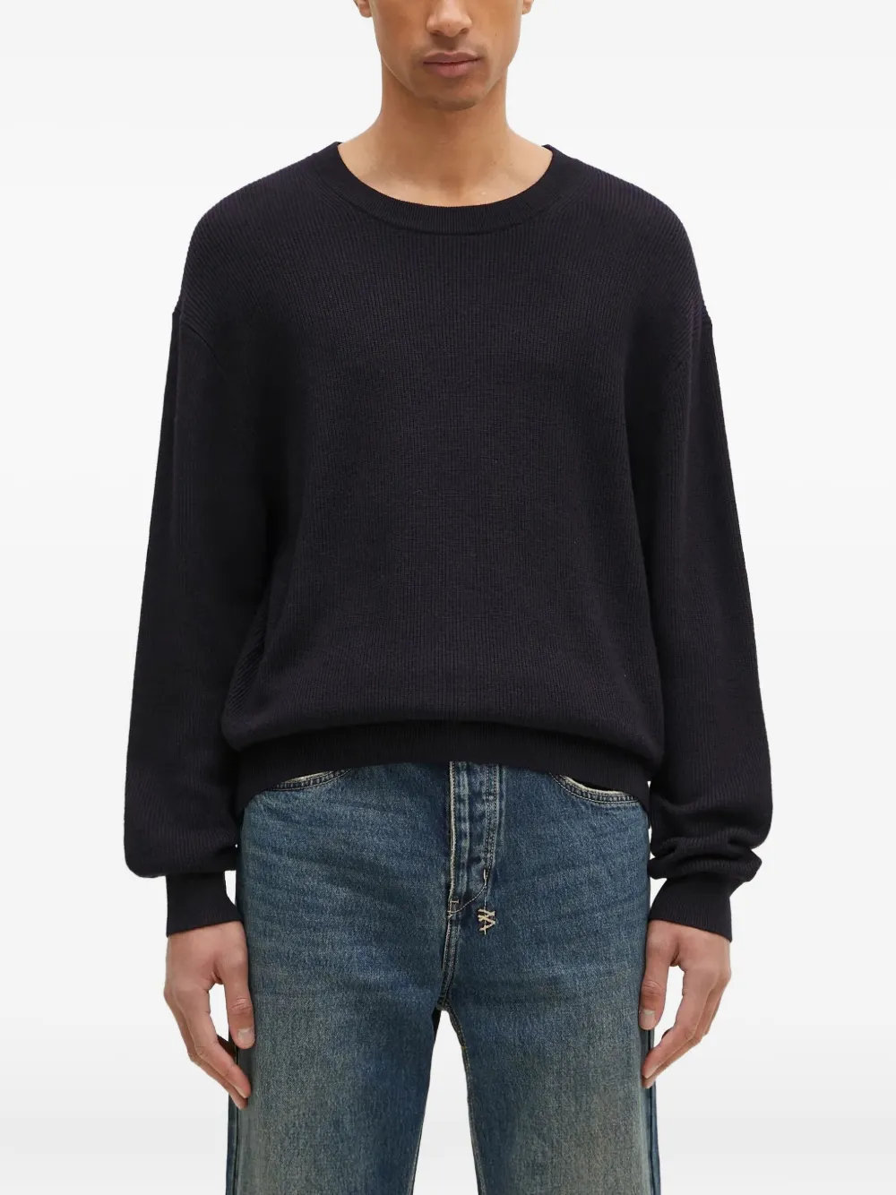 

Свитер в рубчик с круглым вырезом Paul Smith, черный