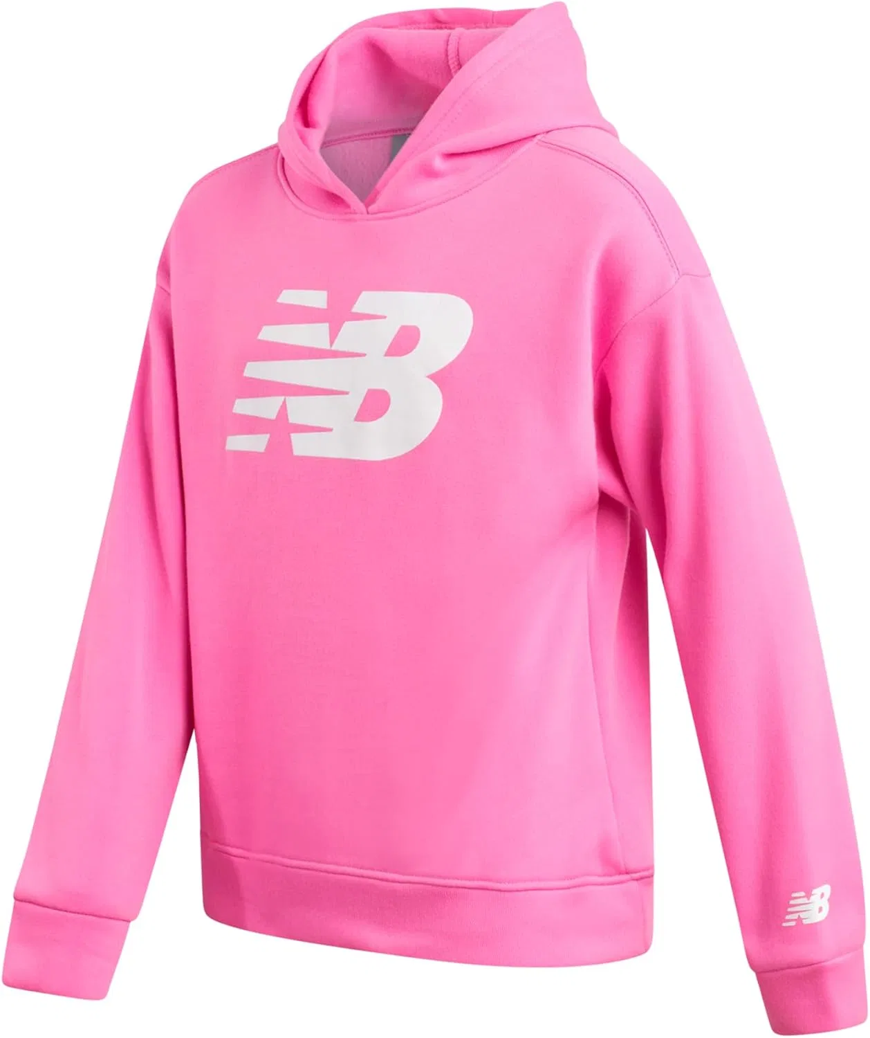 Комплект леггинсов New Balance для девочек - 2 предмета: пуловер, толстовка с капюшоном и спортивные леггинсы, детский спортивный костюм (7-12 лет), Vibrant Pink Black — фото 3
