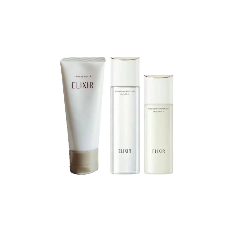 

Набор для ухода за кожей с сывороткой для обновления коллагена, вода и эмульсия: подтягивающий, увлажняющий, очищающий 170мл+130мл+145г ELIXIR