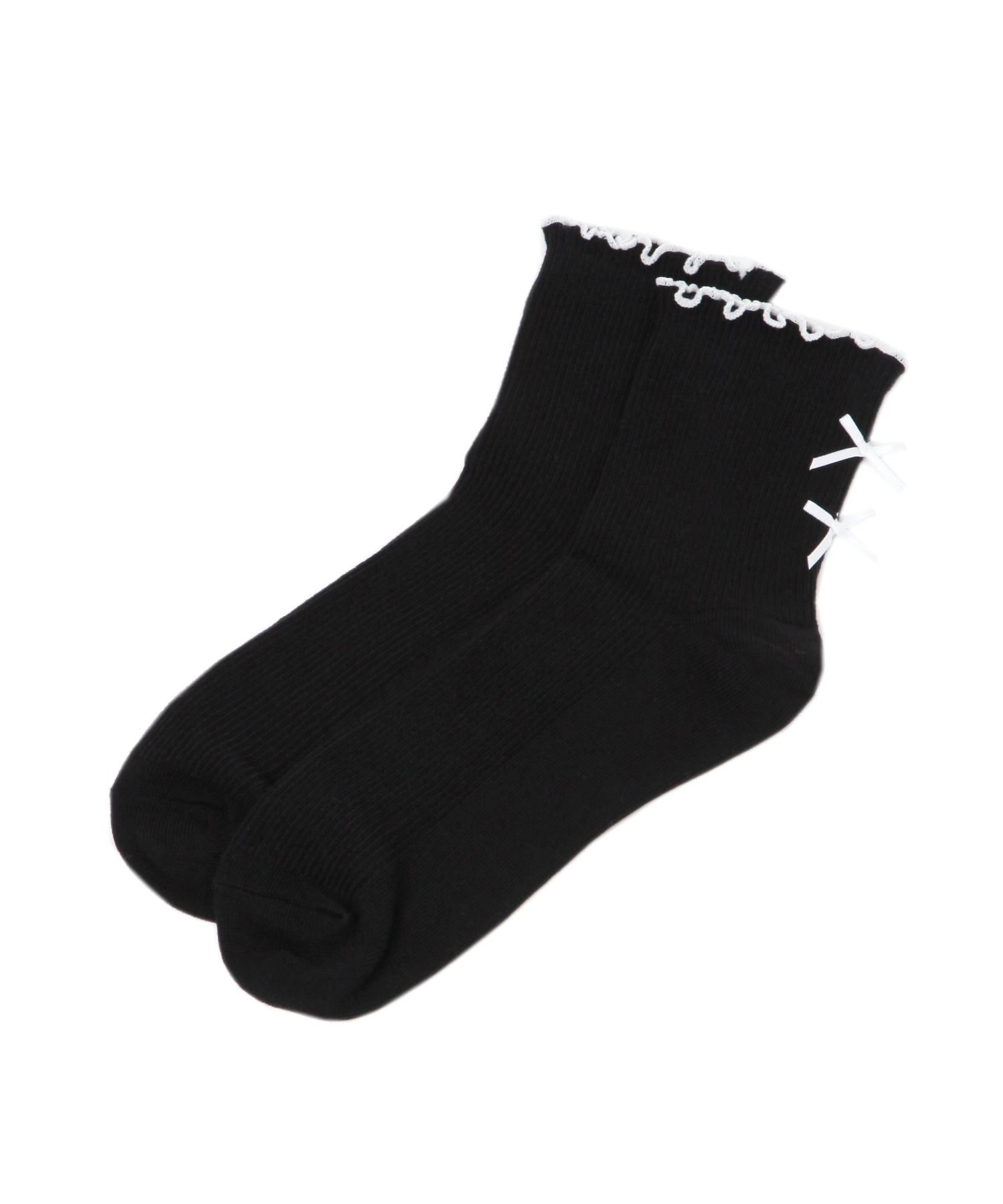 Носки Double Ribbon Mellow Crew Socks Repipi armario, Black x White 10