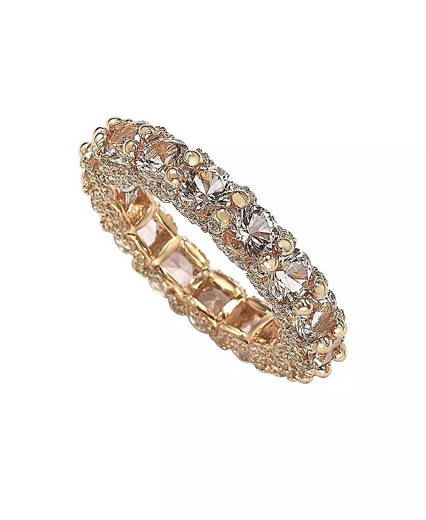 

Кольцо Suzy Levian из стерлингового серебра с U-образной оправой и кубическими цирконами в форме паве Suzy Levian New York, pink