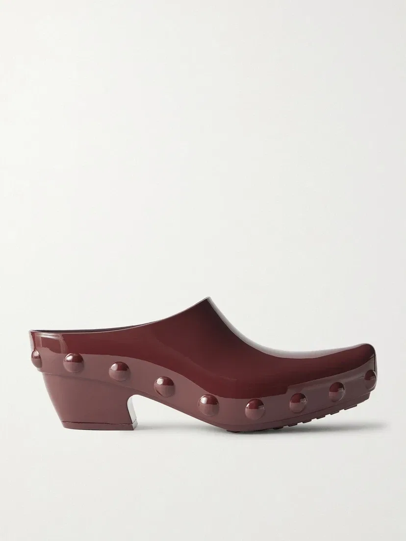 Мюли на плоской подошве из резины с шипами Gondola BOTTEGA VENETA, бордовый