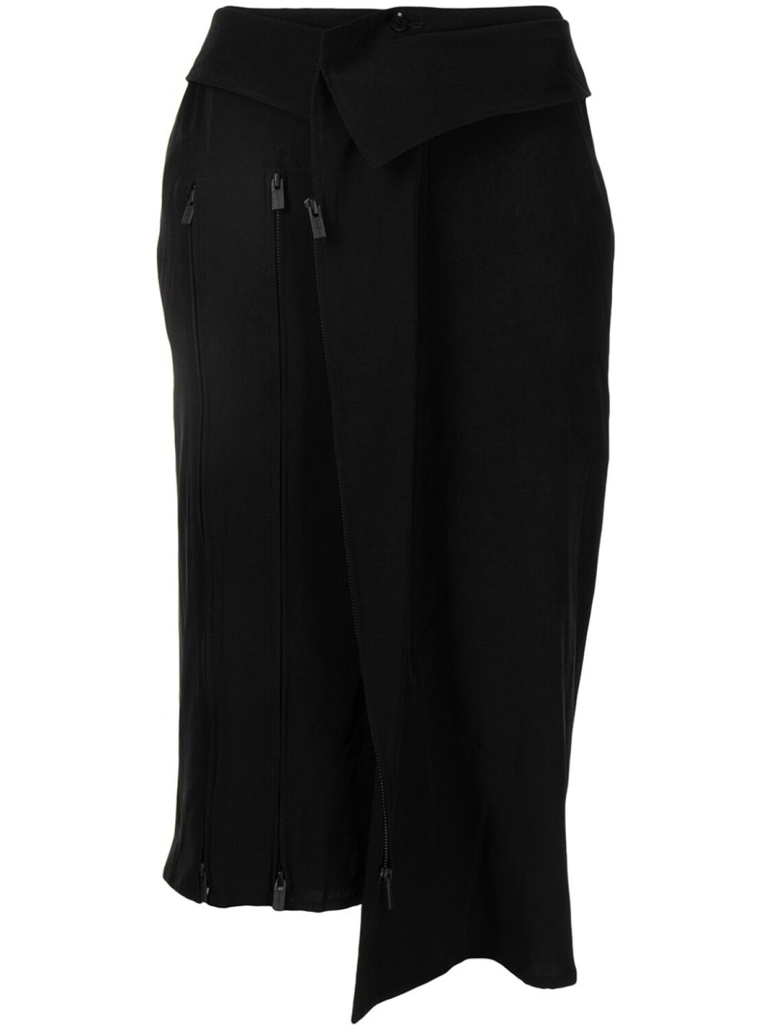 

Юбка асимметричного кроя с молниями Yohji Yamamoto, черный
