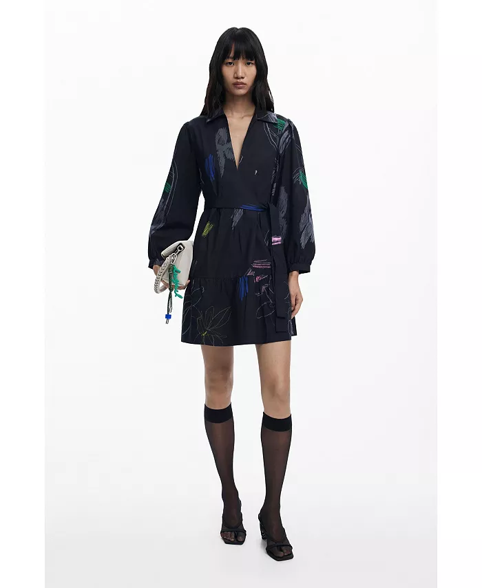 

Женское короткое платье-рубашка Desigual, черный