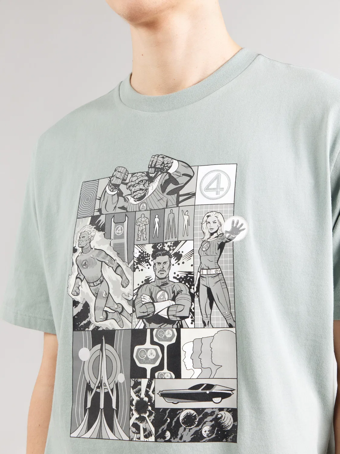 Футболка Gap MVL FANTASTIC FOUR мятного цвета — фото 2
