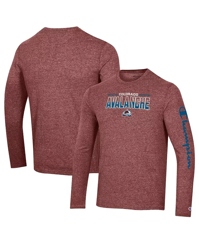 

Мужская футболка с длинным рукавом Heather Burgundy Colorado Avalanche Tri-Blend Champion
