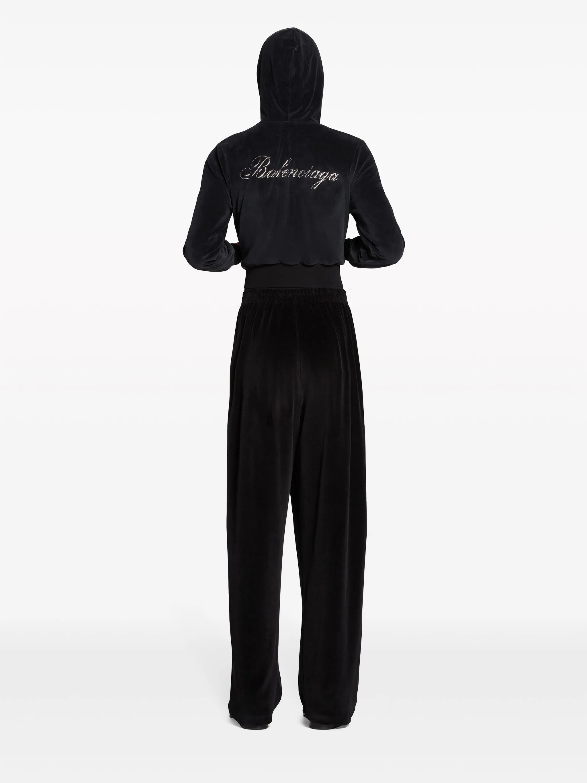 Декорированное худи на молнии Balenciaga, черный — фото 4