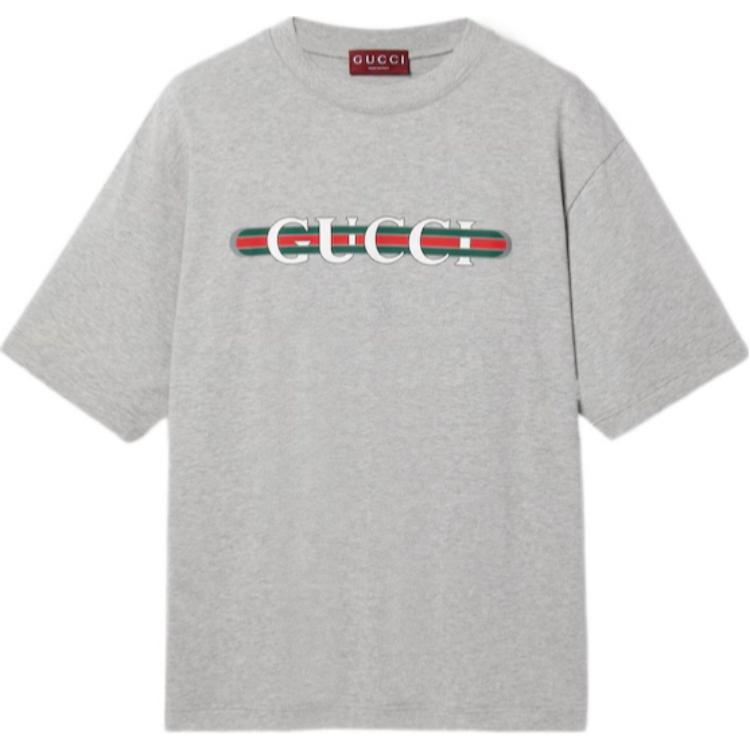 

Футболка с веб-логотипом GUCCI, серая